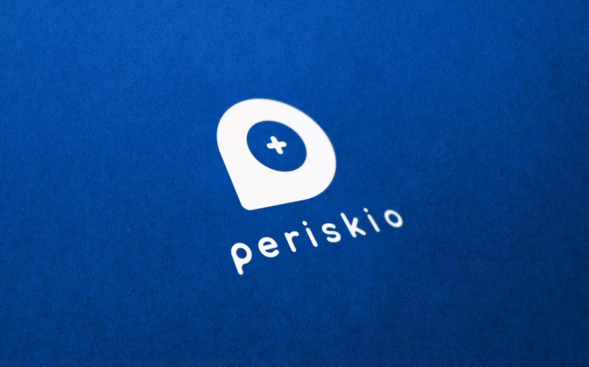 Mockup du logo Periskio sur une carte